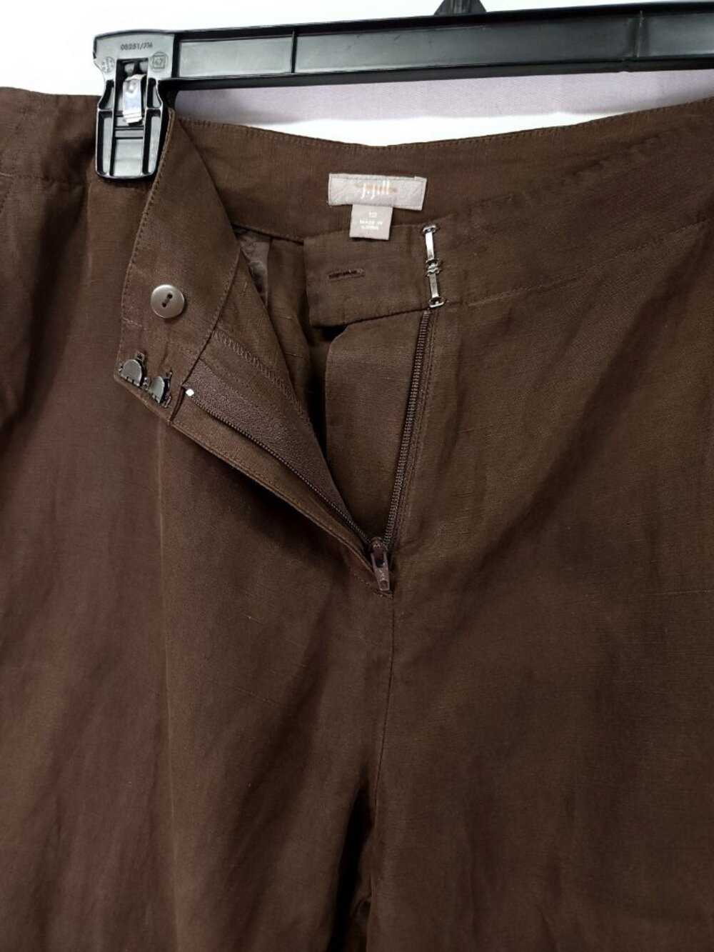 J. Jill Wide Leg Women's Size 12 34x32 Silk/Linen Pants Pockets Neutral - Picture 12 of 15